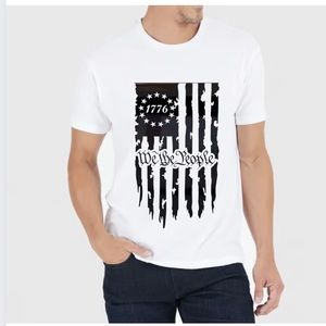 We The People Distressed American Flag Men’s Short Sleeve T Shirt